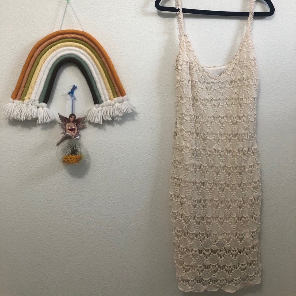 lace pearly white tank dress 🕊